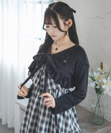 【10/23 10:59までの特別価格】ハートチャーム付きシャギーショートフリルボレロカーディガン【大きいサイズあり】