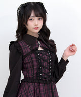 【10/23 10:59までの特別価格】ピアス風十字架ファスナーレースアップワンピース