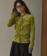 【10/23 10:59までの特別価格】2wayシアーベロアツイストデザイントップス