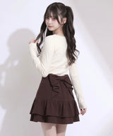 【10/23 10:59までの特別価格】バックリボンスウェットミニスカート【大きいサイズあり