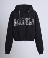【ALIBURA】ラメロゴWジップコンパクトパーカー/レディース
