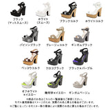 【10/23 10:59までの特別価格】12cm厚底変形ヒール美脚ベルトサンダル 【大きいサイズ】【小さいサイズ】【レディース】【通販】【スタイルアップ】