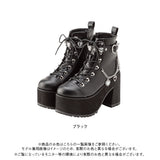 キラキラハートチャーム付きチェーンショートブーツ