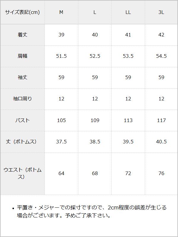 【10/23 10:59までの特別価格】エンボスロゴベロアセットアップ / サイズ表