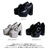【10/23 10:59までの特別価格】厚底ビジューバックルローファーパンプス