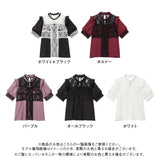 【10/23 10:59までの特別価格】十字架レースフリルハートチャームブラウス