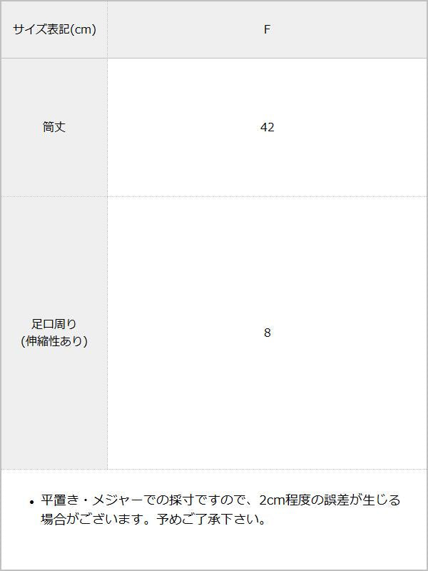 【メール便】ホールリボンシアーソックス / サイズ表