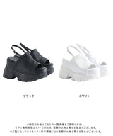 【10/23 10:59までの特別価格】厚底バルキーカバーフィットサンダル【ミュール】