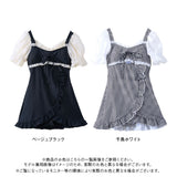 【10/23 10:59までの特別価格】バックリボンパフスリワンピース水着