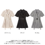 テーラードバックルミニワンピ