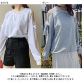 【10/23 10:59までの特別価格】オープンショルダーリボンプルオーバー【大きいサイズ有】