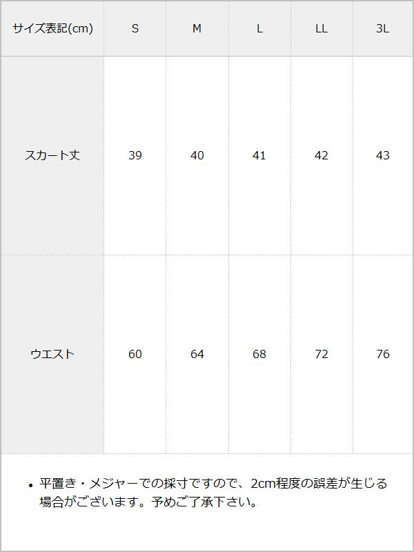 【10/23 10:59までの特別価格】レーステーププリーツスカート【大きいサイズ有】 / サイズ表