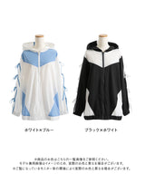 ネコ耳配色リボンゆるシルエットラッシュガードパーカー