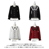 【10/23 10:59までの特別価格】角襟クモレーススタッズブラウス