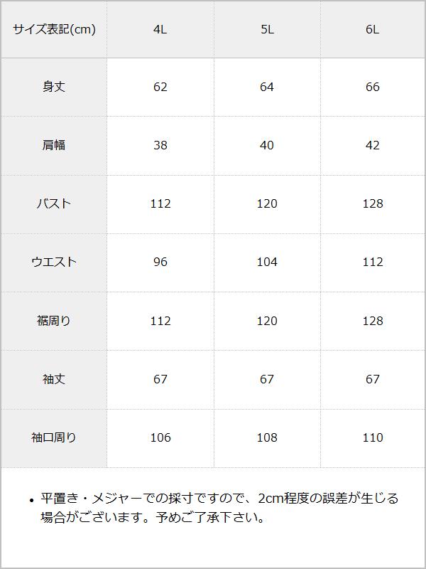 フリルハイネックレースリボンプリンセスブラウス / サイズ表