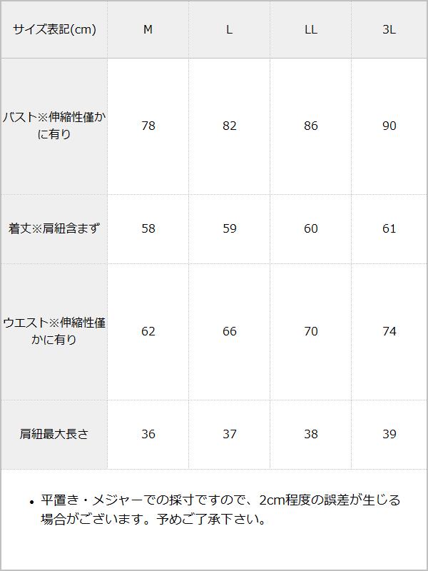 ドロストフリルハシゴレースワンピース水着 / サイズ表