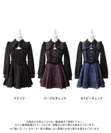 【10/23 10:59までの特別価格】ピアス風十字架ファスナーレースアップワンピース