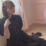 上品胸開きフリルワンピース