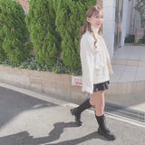 ボアノーカラージャケットコート