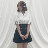 ビッグリボンビジュープリーツスカート