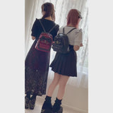 リボンチェーンフリルハートスタッズリュック