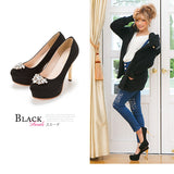 12cmアクセントヒールキラキラジュエリーパンプス 【小さいサイズ】【22.0~24.5cm】【レディース】【通販】【セクシー】【美脚】
