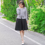 ノーカラージャケット×フレアスカートスーツ2点セット