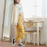 チェック柄シャーリングタイトスカート