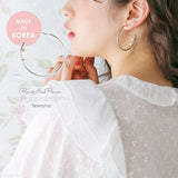 パールアクセントビッグフープピアス
