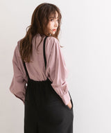 ストレッチフェイクウールサロペット