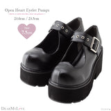 オープンハートハトメパンプス