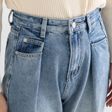 タックデニムパンツ