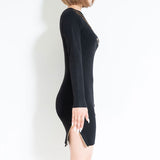 セクシージップオフショルニットワンピース