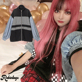 【Rabintage】Checker flag Denim blouson
