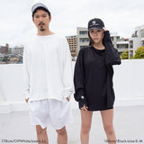 Side waterproof zip long sleeves tee