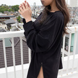 Side waterproof zip long sleeves tee
