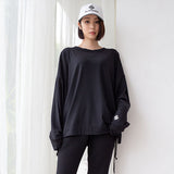 Side waterproof zip long sleeves tee