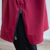 Side waterproof zip long sleeves tee