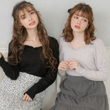 【メール便】選べる袖ビスチェリブカットソートップス