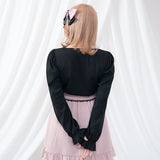 ハートくり抜きリブトップス