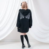 選べる天使or悪魔プリント柄パーカーワンピ
