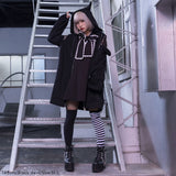 選べる天使or悪魔プリント柄パーカーワンピ