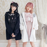 選べる天使or悪魔プリント柄パーカーワンピ