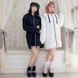 選べる天使or悪魔プリント柄パーカーワンピ