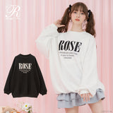 Rose刺繍スウェットワンピース