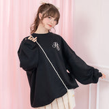 Rose刺繍スウェットワンピース