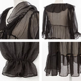 【メール便】シアーシフォンフリルチュニックブラウス