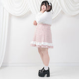 ハートビジューツイードスカート