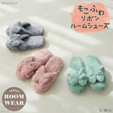 もこふわリボンルームシューズ