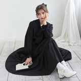 ボウタイティアードロングワンピース